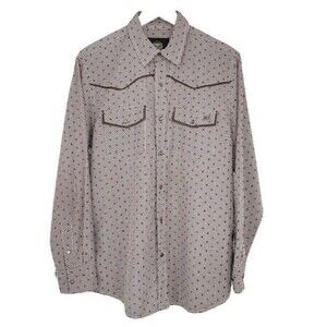 White Diamonds Boots Long Sleeve Snap Shirt Brown Western Wear MEDIUM